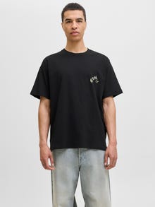 Jack & Jones T-shirt Imprimé Col ras du cou -Black - 12276829