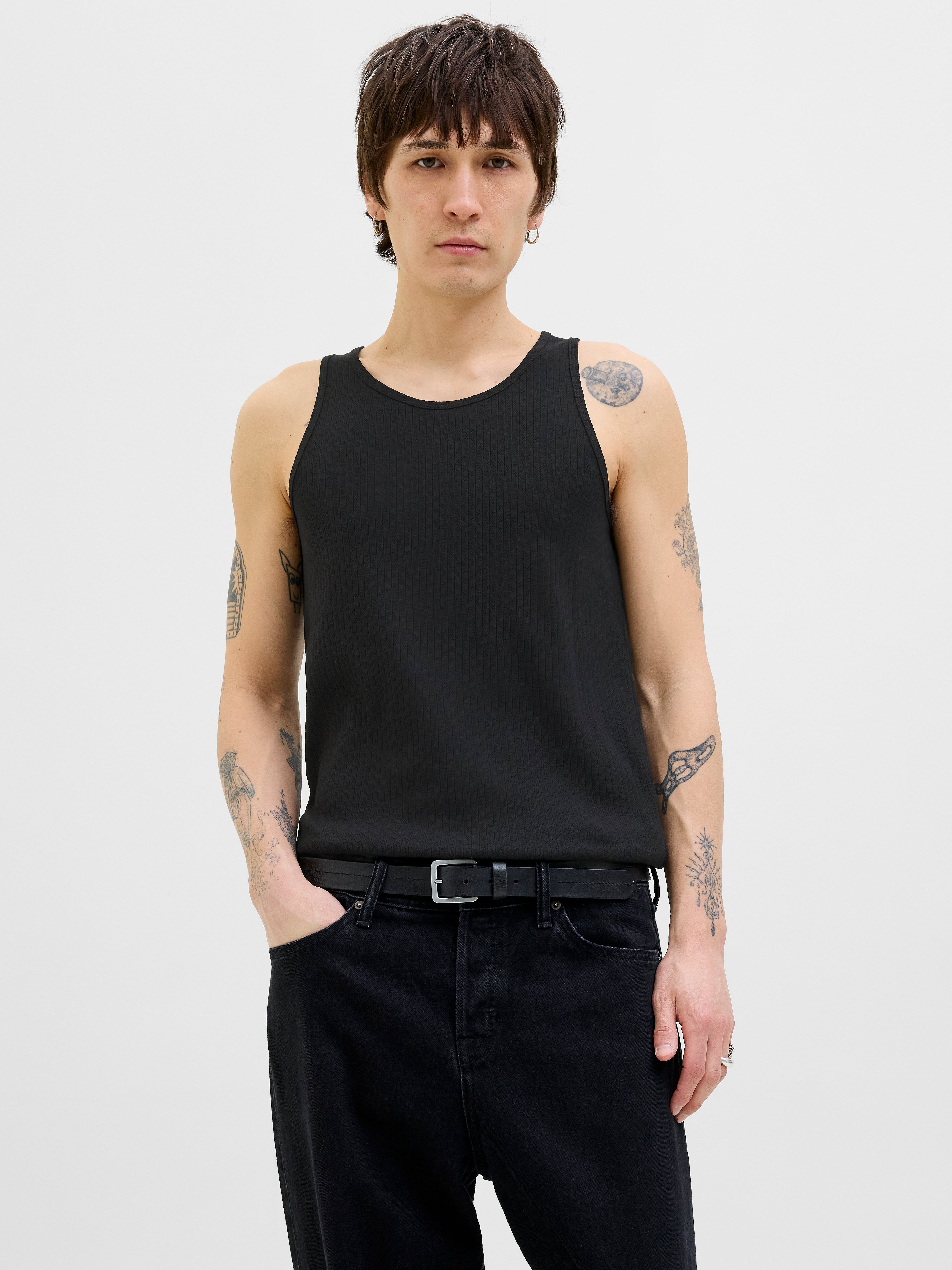 Einfarbig Rundhalsausschnitt Tanktop