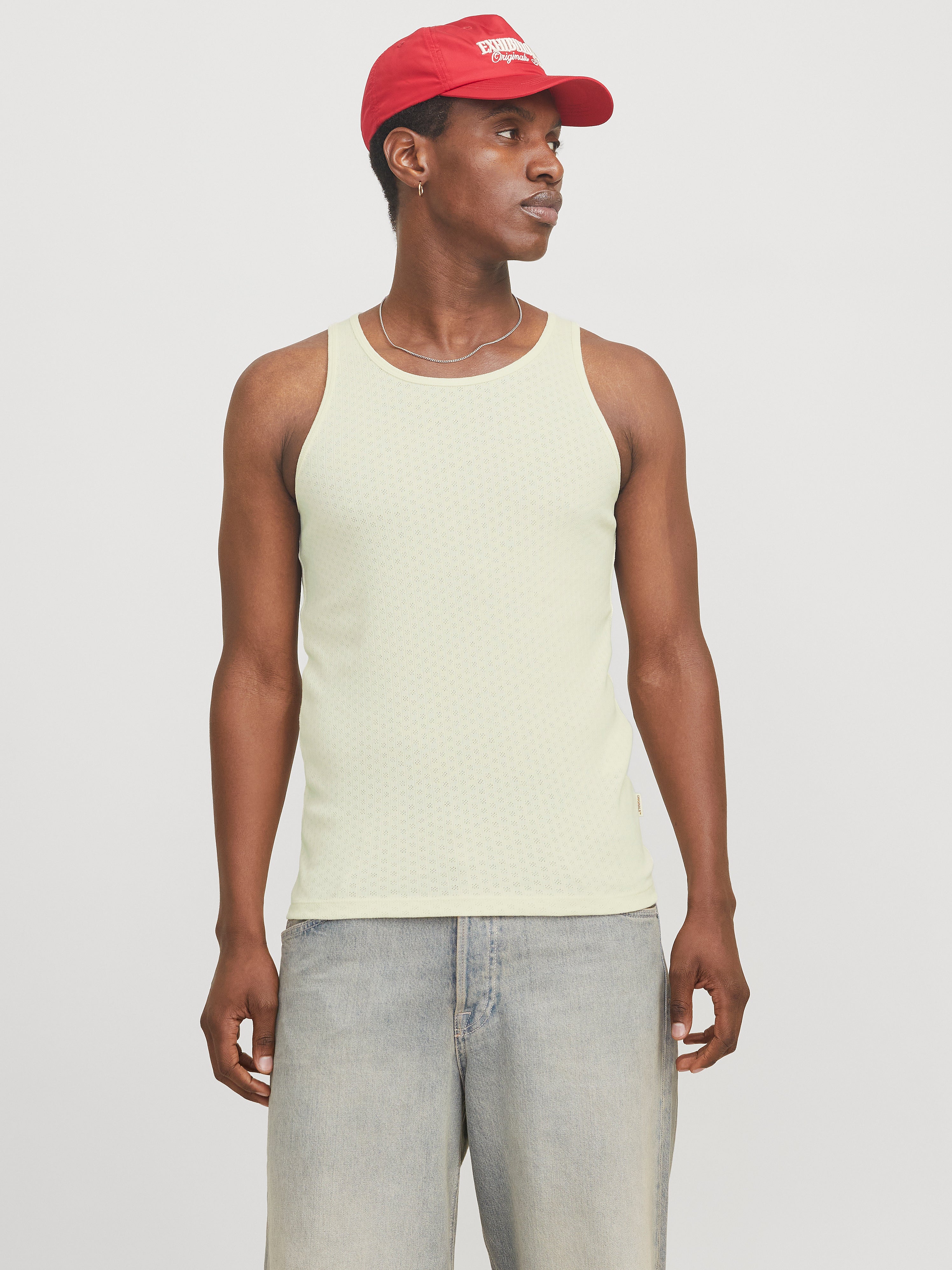 Einfarbig Rundhalsausschnitt Tanktop