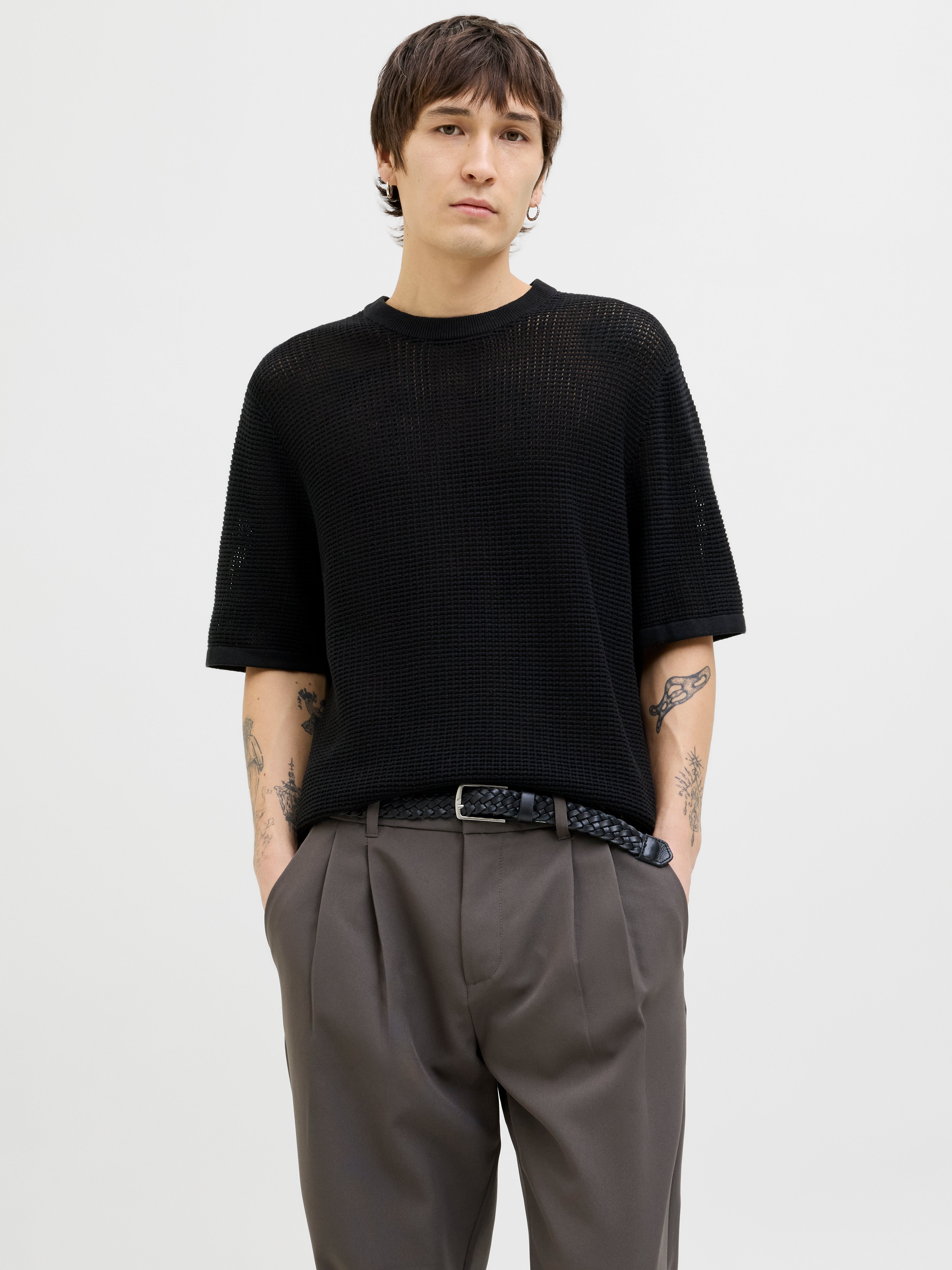 Gestreift Gestricktes T-shirt