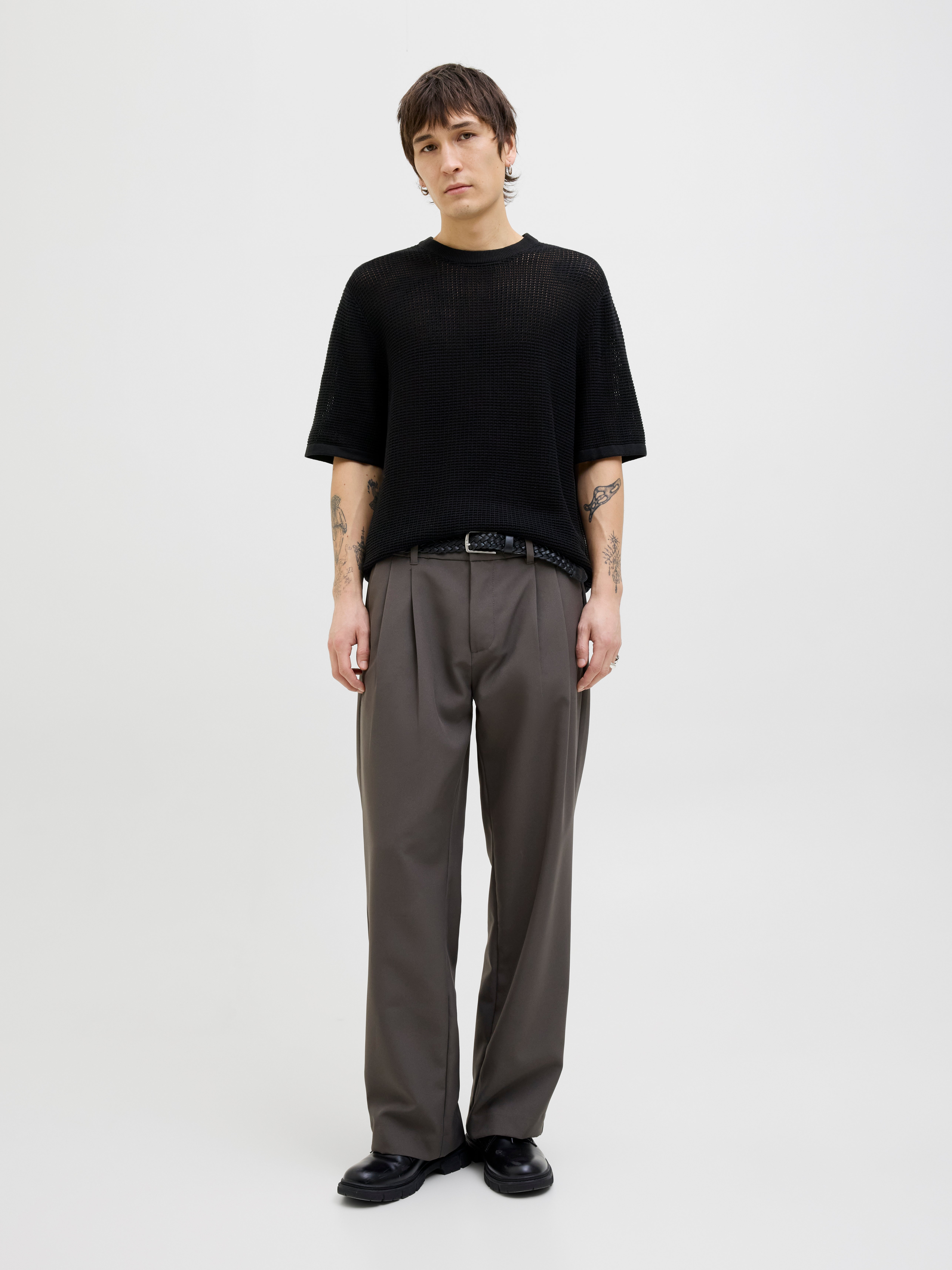 Thumbnail - Gestreift Gestricktes T-shirt