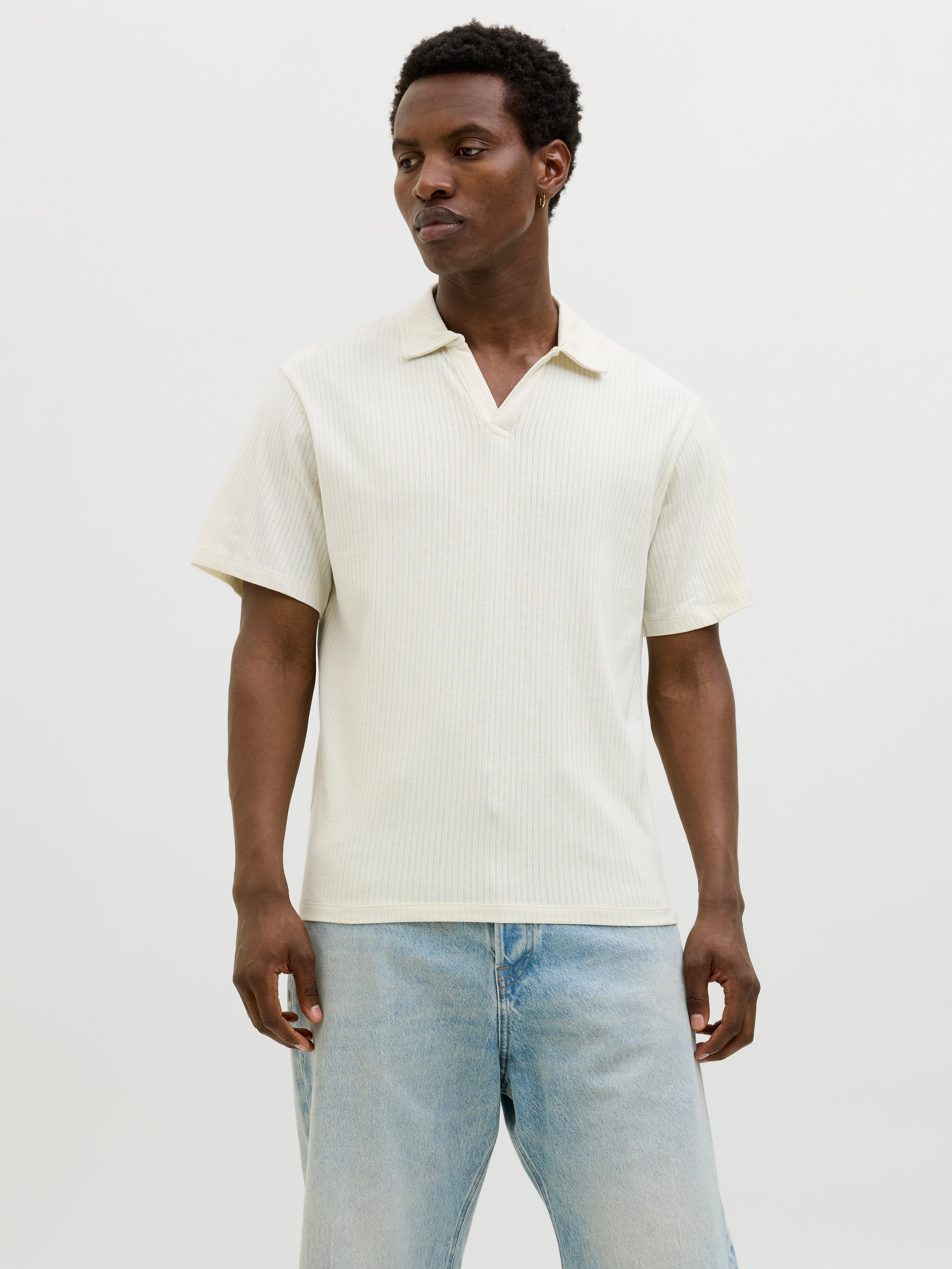 Einfarbig Fly-away Kragen Poloshirt