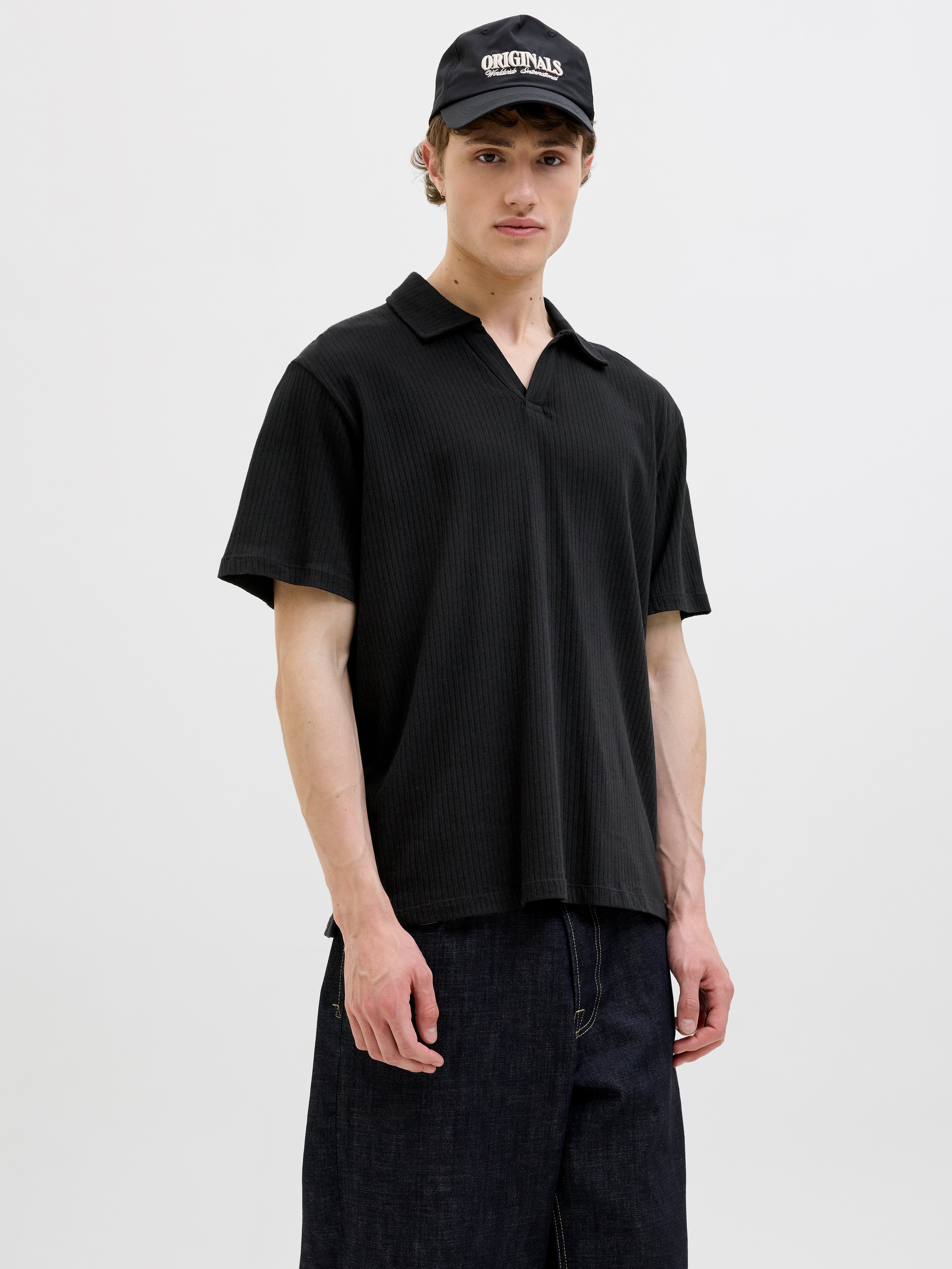 Einfarbig Fly-away Kragen Poloshirt