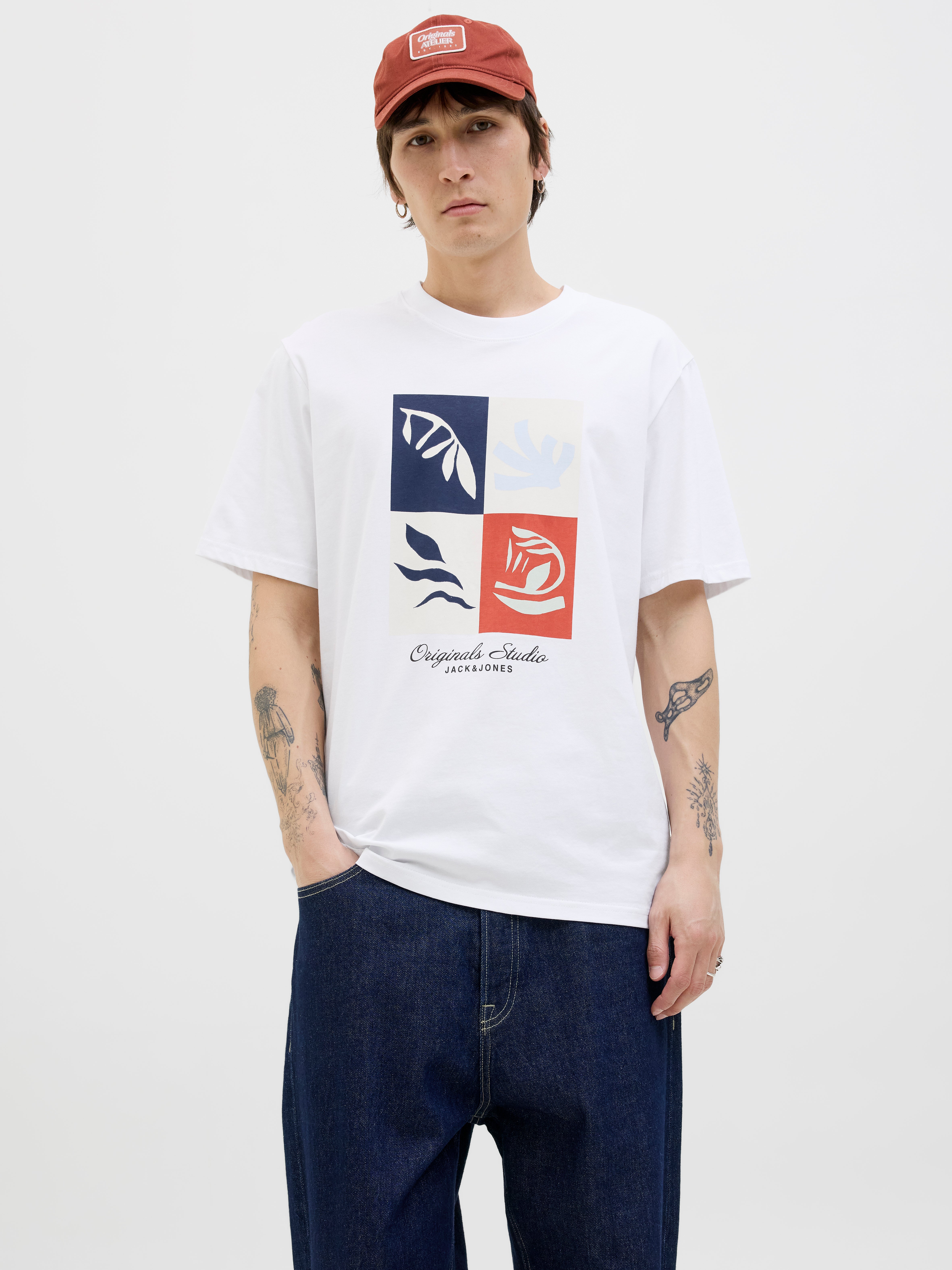Gedruckt Rundhalsausschnitt T-shirt