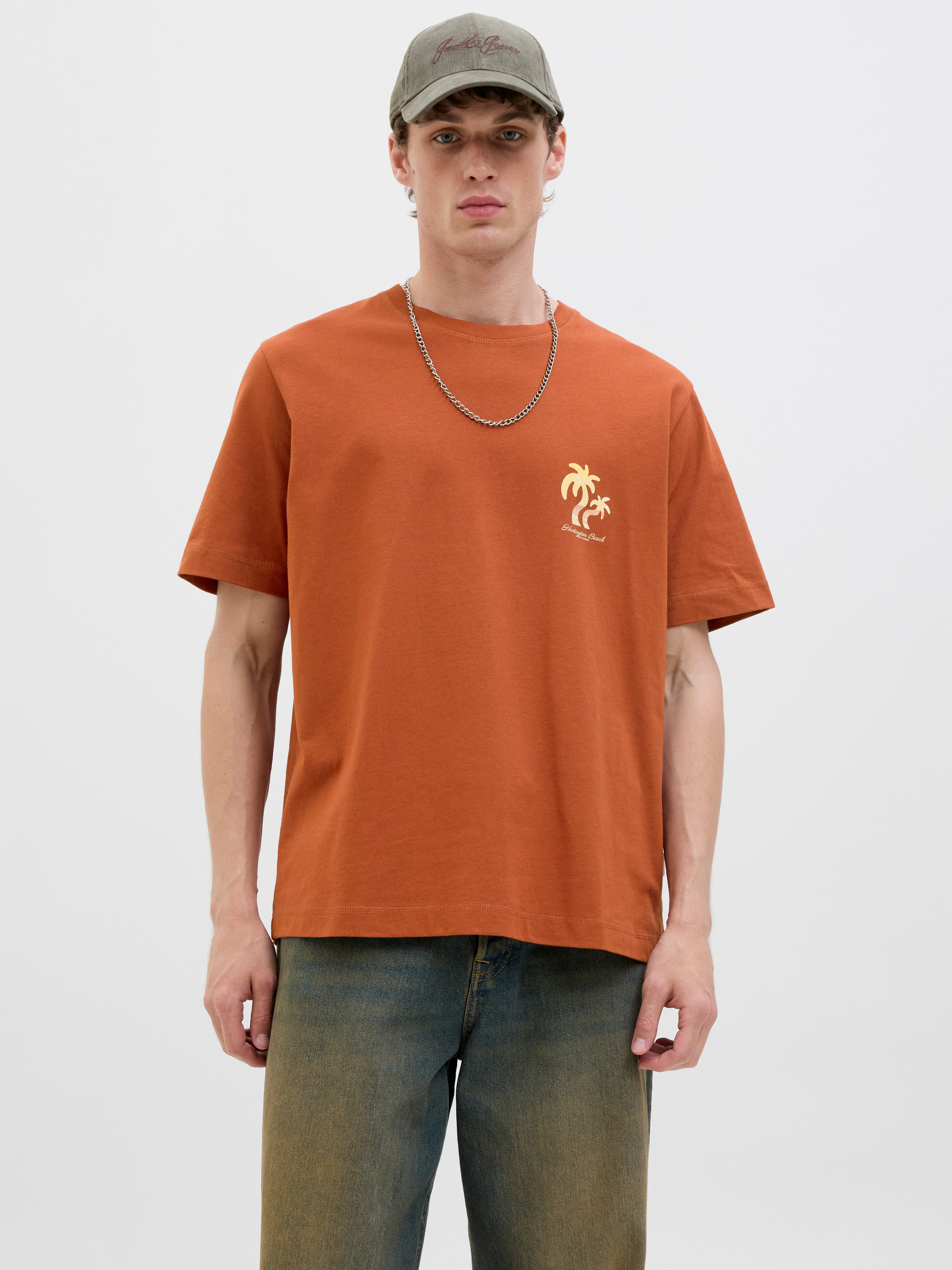 Gedruckt Rundhalsausschnitt T-shirt