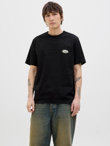 Jack & Jones Printed Crew neck T-shirt -Black - 12277267