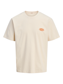 Jack & Jones T-shirt Imprimé Col ras du cou -Ecru - 12277267