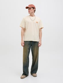 Jack & Jones Printed Crew neck T-shirt -Ecru - 12277267