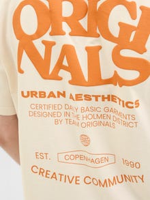 Jack & Jones Printed Crew neck T-shirt -Ecru - 12277267