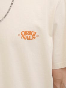 Jack & Jones Printed Crew neck T-shirt -Ecru - 12277267