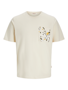 Jack & Jones Printet Crewneck T-shirt -Antique White - 12277276