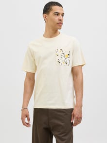 Jack & Jones Printet Crewneck T-shirt -Antique White - 12277276
