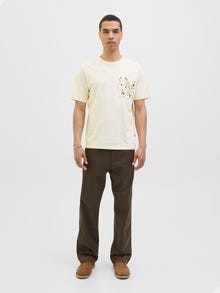 Jack & Jones Printet Crewneck T-shirt -Antique White - 12277276