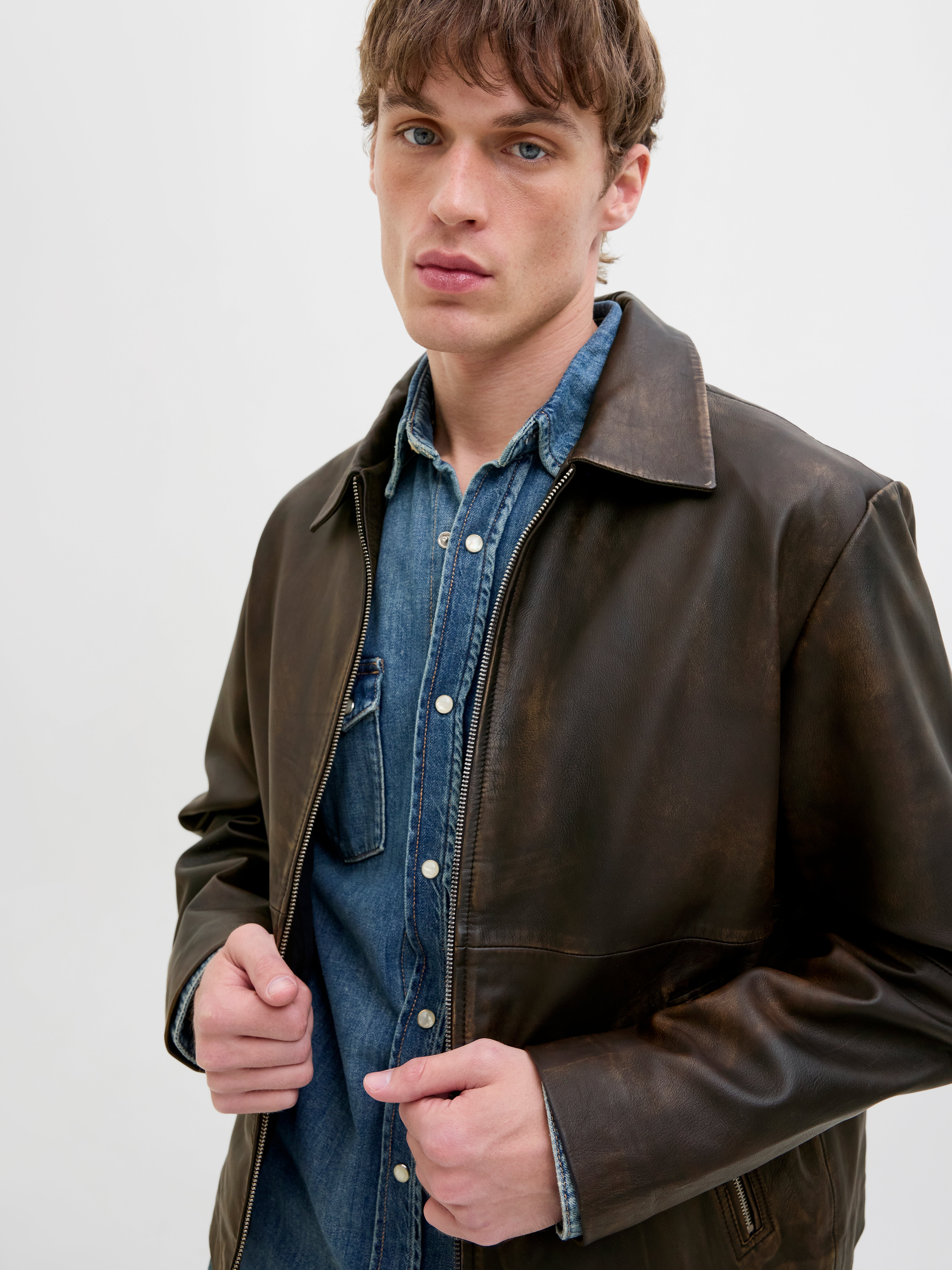 Leather jacket Dark Brown Jack Jones®