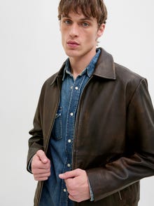 Jack & Jones Leather jacket -Chocolate Torte - 12277354