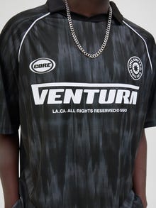 Jack & Jones Tryck Spread-krage Pikétröja -Black - 12277379