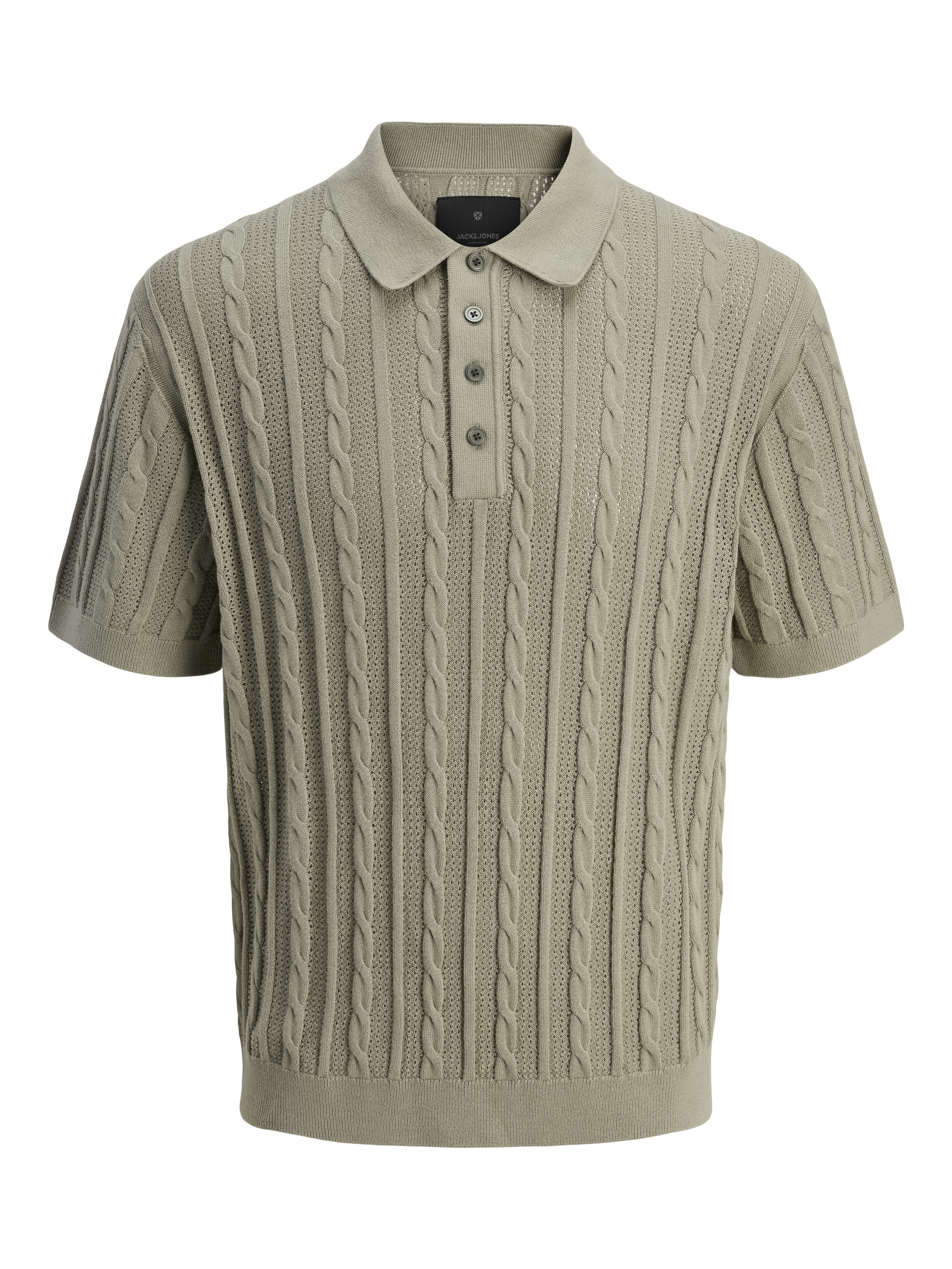 Thumbnail - Einfarbig Gestricktes Polo