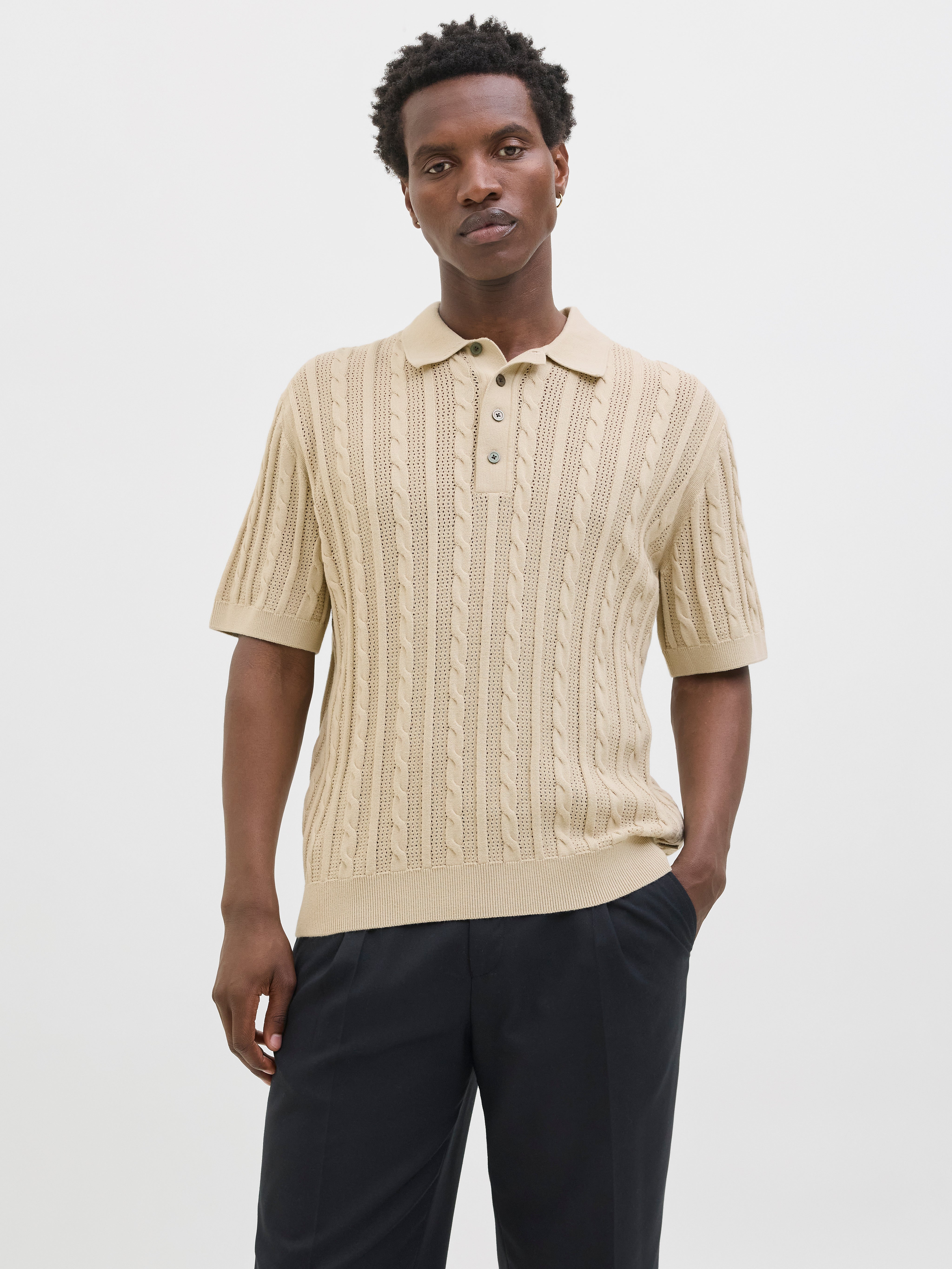 Einfarbig Poloshirt
