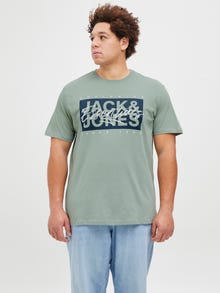 Jack & Jones Plus Size Pack de 5 T-shirt Imprimé -Chambray Blue - 12277543