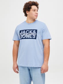 Jack & Jones Plus Size Pack de 5 T-shirt Imprimé -Chambray Blue - 12277543