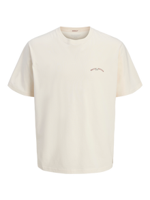 Jack & Jones Gedruckt Rundhalsausschnitt T-shirt -Antique White - 12277582