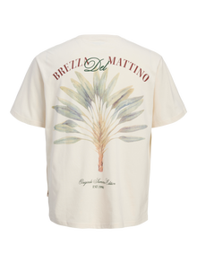 Jack & Jones Gedruckt Rundhalsausschnitt T-shirt -Antique White - 12277582