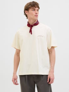 Jack & Jones Gedruckt Rundhalsausschnitt T-shirt -Antique White - 12277582
