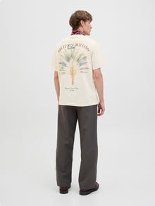 Jack & Jones Gedruckt Rundhalsausschnitt T-shirt -Antique White - 12277582