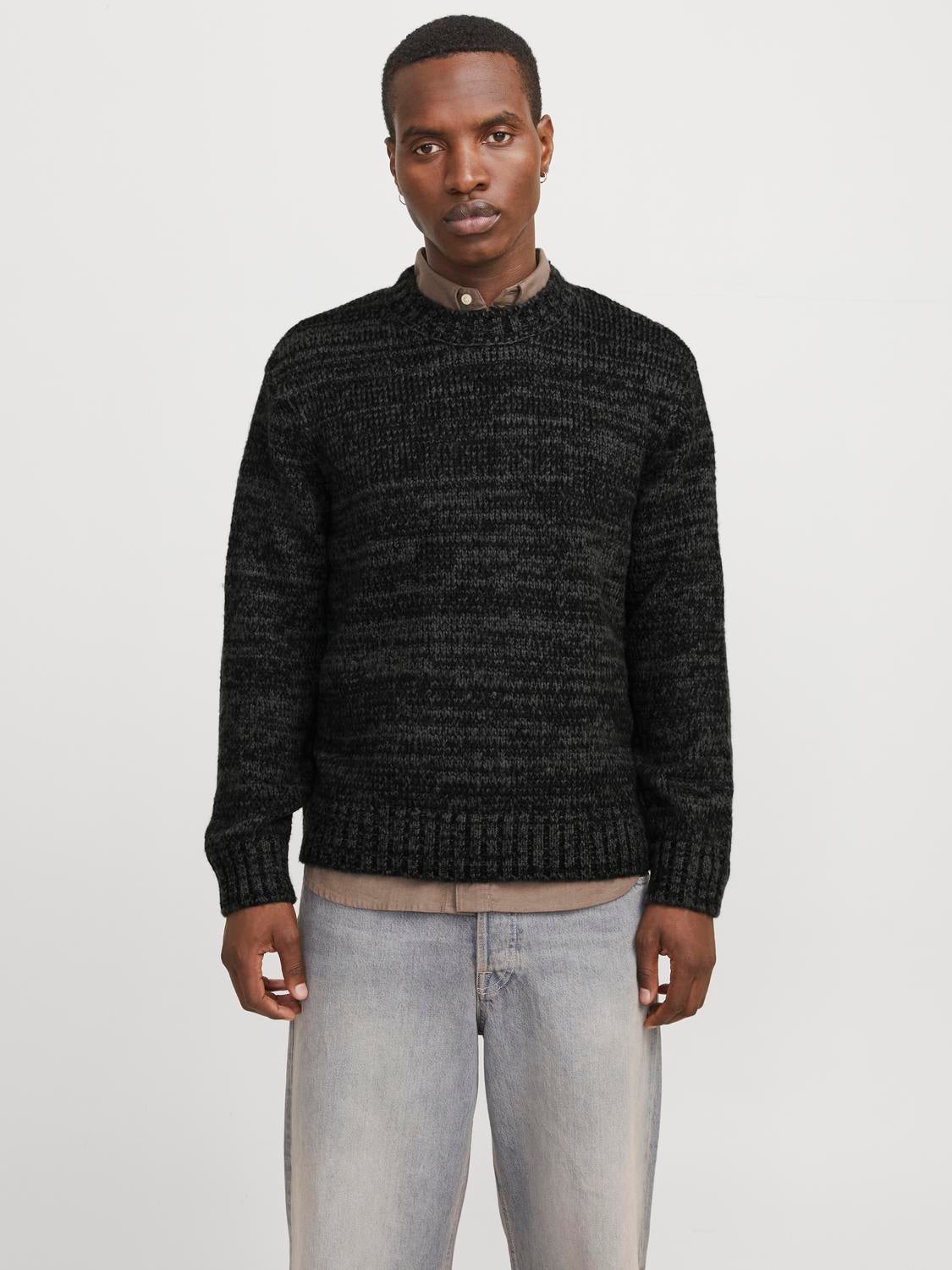 Einfarbig Strickpullover