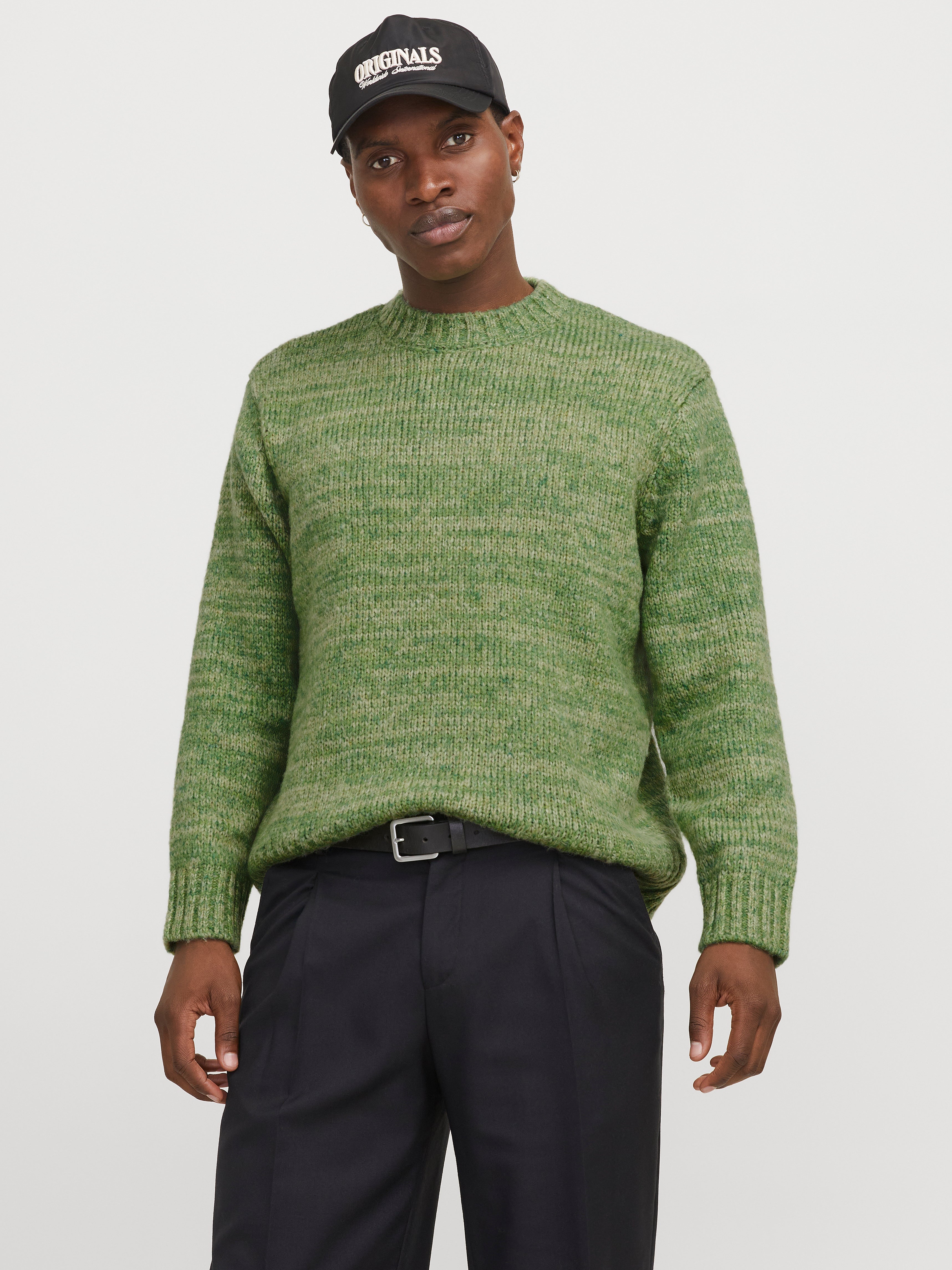 Einfarbig Strickpullover