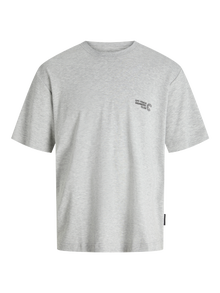 Jack & Jones Rückenprint T-shirt -Light Grey Melange - 12278088