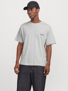 Jack & Jones Rückenprint T-shirt -Light Grey Melange - 12278088