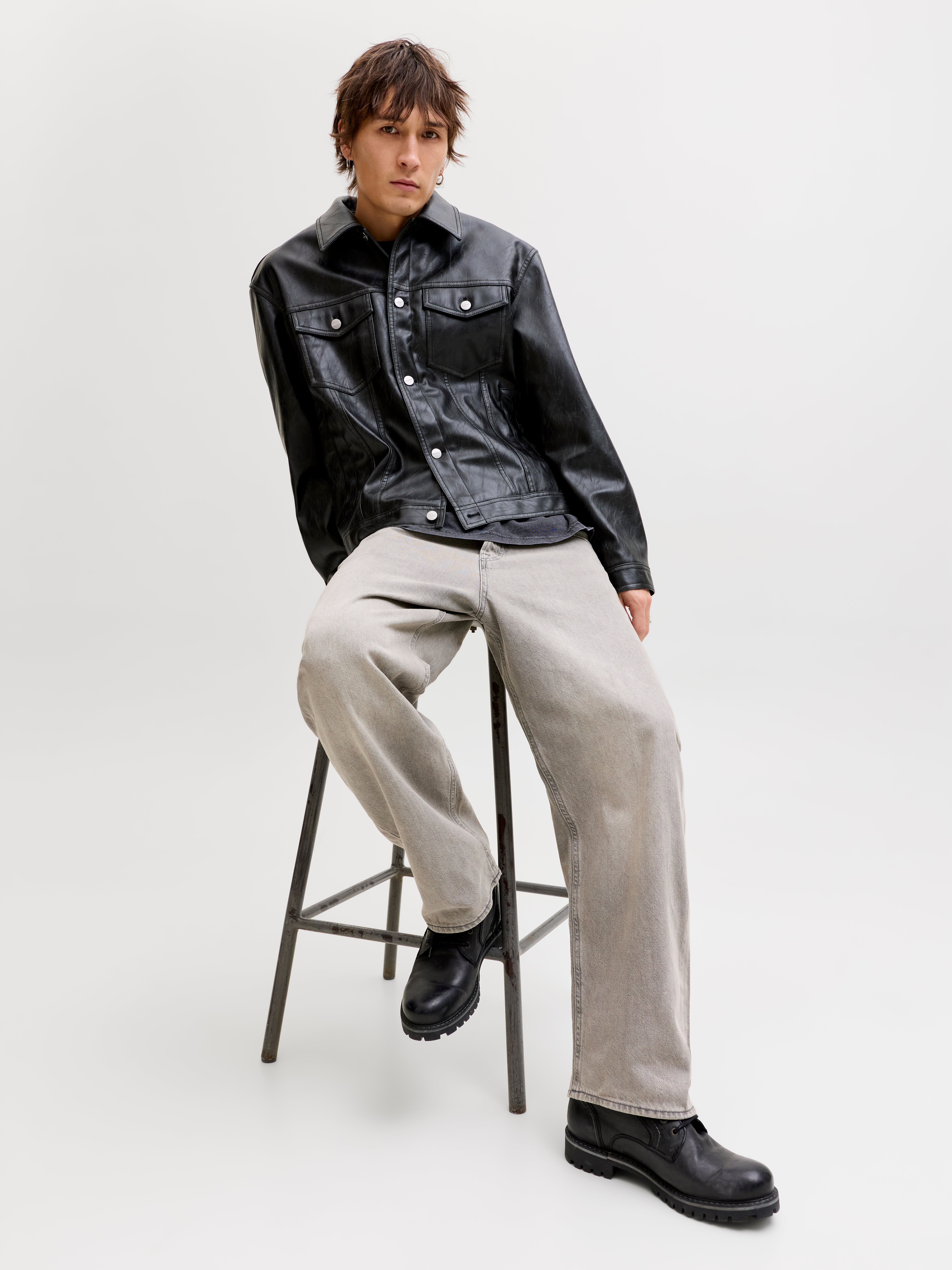 JJIALEX JJORIGINAL SQ 991 Baggy fit jeans | Medium Grey | Jack