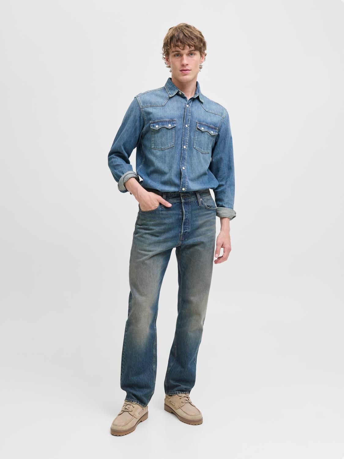 Jack & Jones Junior JJICHRIS JJORIGINAL - Džínové Kraťasy - Blue Denim Jan24c03x K11 Jack & Jones Junior JJICHRIS JJORIGINAL - Džínové Kraťasy - Blue Denim Jan24c03x K11