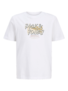 Jack & Jones Spausdintas raštas Marškinėliai Jaunimui -Bright White - 12278350
