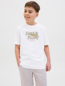 Jack & Jones Spausdintas raštas Marškinėliai Jaunimui -Bright White - 12278350