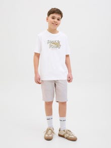 Jack & Jones Spausdintas raštas Marškinėliai Jaunimui -Bright White - 12278350