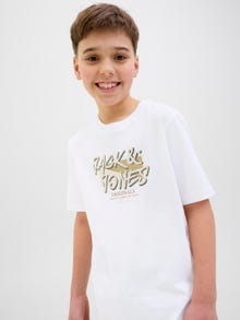 Jack & Jones Spausdintas raštas Marškinėliai Jaunimui -Bright White - 12278350