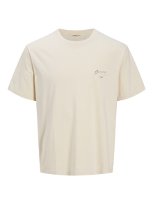 Jack & Jones Spausdintas raštas Marškinėliai Jaunimui -Antique White - 12278364