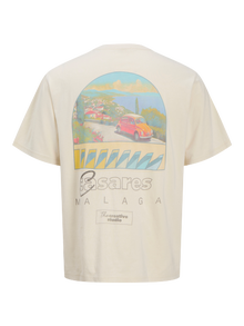 Jack & Jones Spausdintas raštas Marškinėliai Jaunimui -Antique White - 12278364