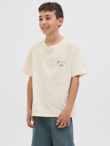Jack & Jones Trykk T-skjorte Junior -Antique White - 12278364