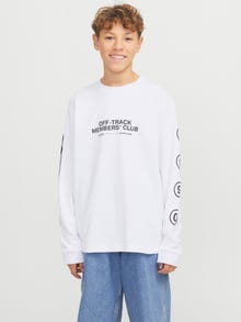 Jack & Jones Printed Longsleeved T-shirt Junior -Bright White - 12278383