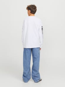 Jack & Jones Printed Longsleeved T-shirt Junior -Bright White - 12278383