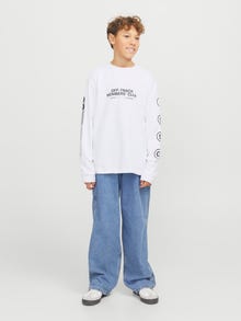 Jack & Jones Printed Longsleeved T-shirt Junior -Bright White - 12278383