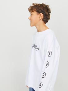 Jack & Jones Printed Longsleeved T-shirt Junior -Bright White - 12278383