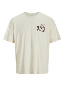 Jack & Jones Printed Crew neck T-shirt -Antique White - 12278393