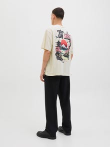 Jack & Jones Printed Crew neck T-shirt -Antique White - 12278393