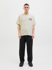 Jack & Jones Printed Crew neck T-shirt -Antique White - 12278393