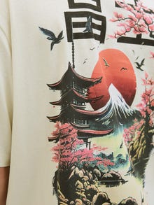 Jack & Jones Printed Crew neck T-shirt -Antique White - 12278393