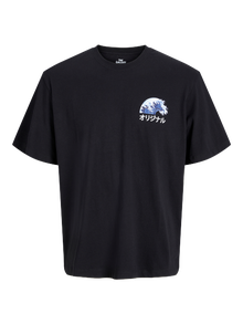 Jack & Jones Printed Crew neck T-shirt -Black - 12278393
